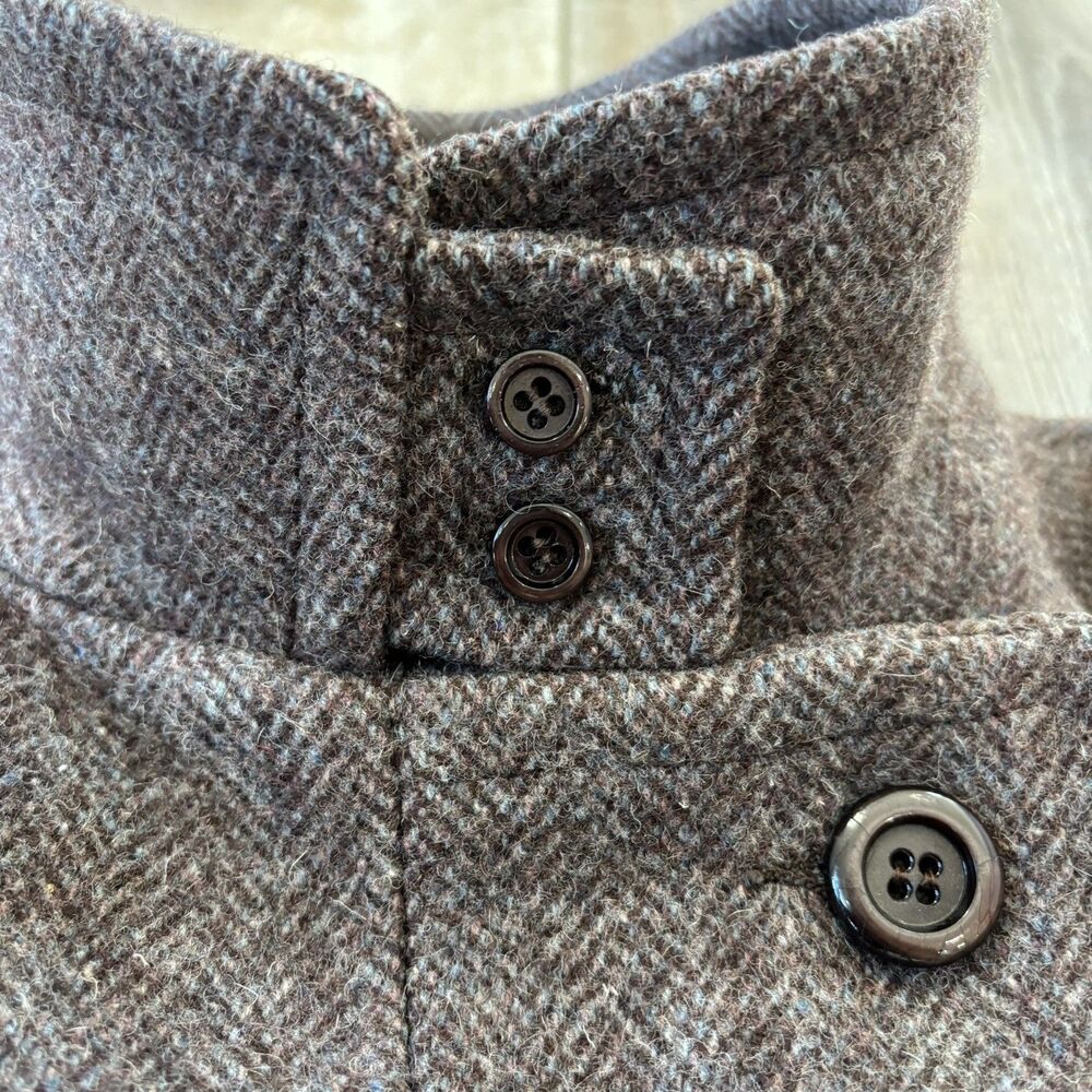 Vintage Jill Jr Womens Herringbone Wool Coat Size M/L 60s Union Made USA Classic - Picture 3 of 16